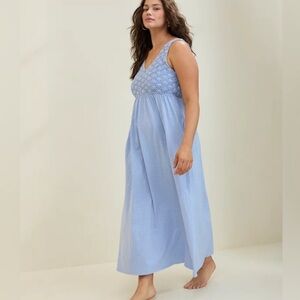 Aerie Crochet dress Maxi Ocean Sky Size Medium NEW beach boho